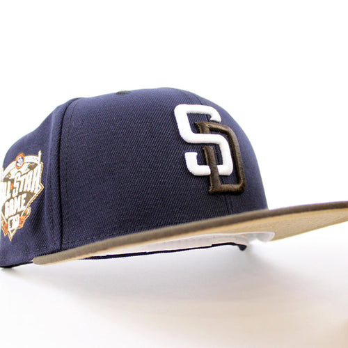 San Diego Padres 2016 All-Star Game New Era Fitted 59Fifty Hat (GITD Navy Brown Khaki Under Brim)