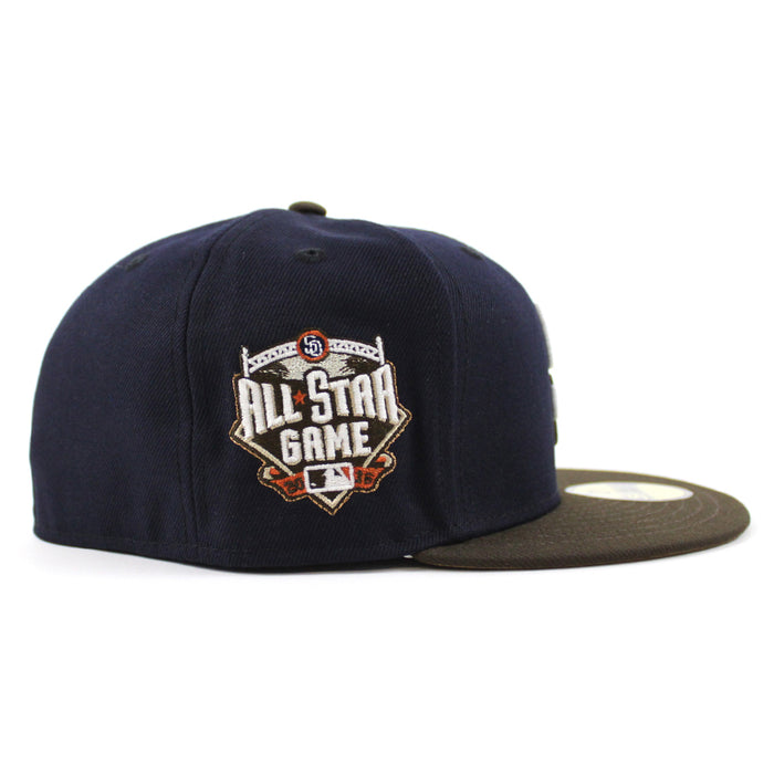 San Diego Padres 2016 All-Star Game New Era Fitted 59Fifty Hat (GITD Navy Brown Khaki Under Brim)