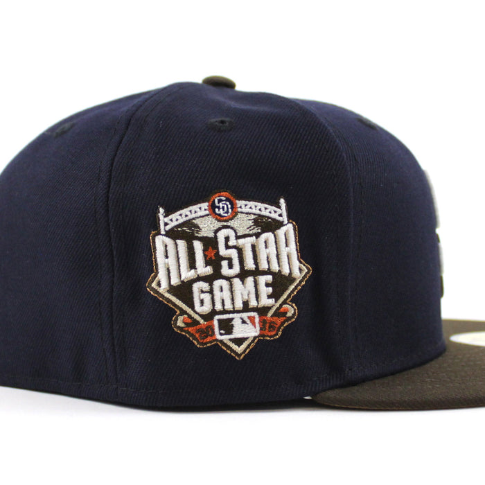 San Diego Padres 2016 All-Star Game New Era Fitted 59Fifty Hat (GITD Navy Brown Khaki Under Brim)