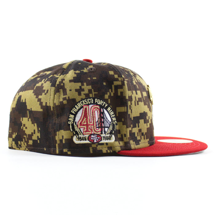 San Francisco 49ers 40th Anniversary New Era 59Fifty Fitted Hat (Digital Camo Red Gray Under Brim)