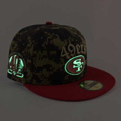 San Francisco 49ers 40th Anniversary New Era 59Fifty Fitted Hat (Digital Camo Red Gray Under Brim)