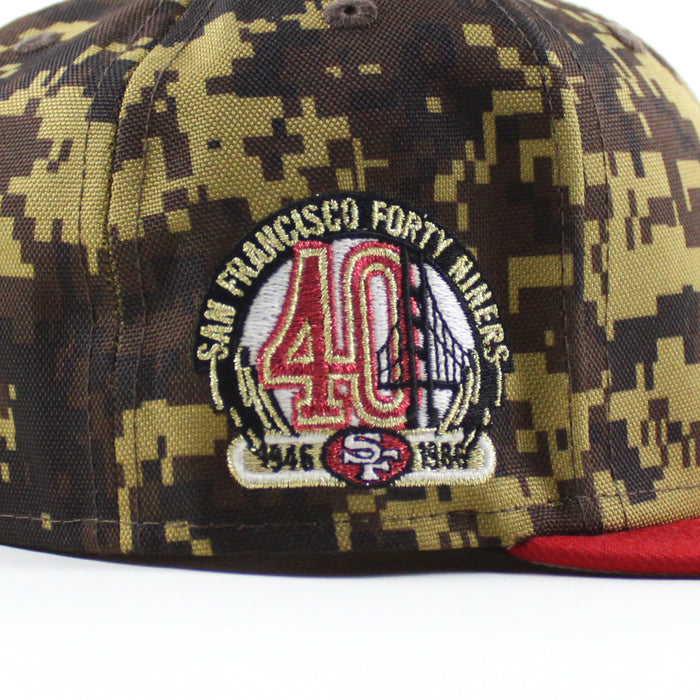 San Francisco 49ers 40th Anniversary New Era 59Fifty Fitted Hat (Digital Camo Red Gray Under Brim)