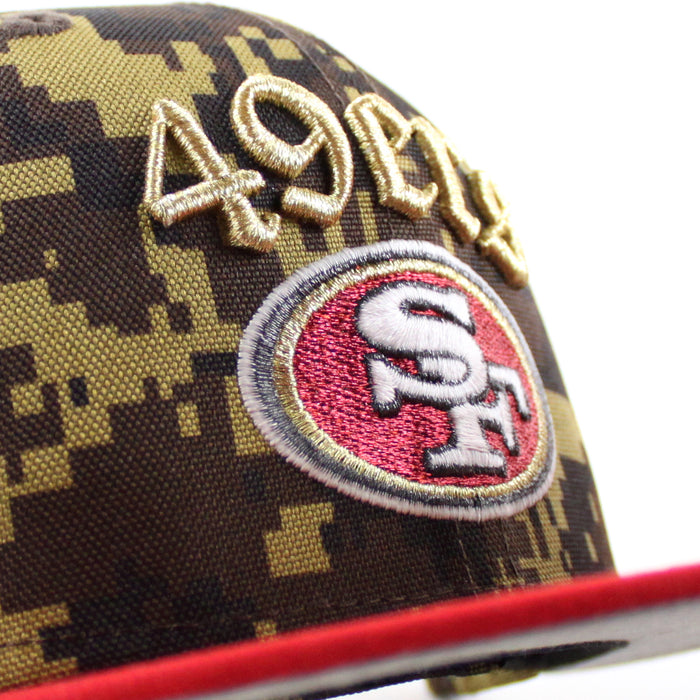 San Francisco 49ers 40th Anniversary New Era 59Fifty Fitted Hat (Digital Camo Red Gray Under Brim)