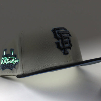 San Francisco Giants 1960 99 TELL IT GOODBYE New Era 59Fifty Fitted Hat (Chrome White Sky Blue Under Brim)