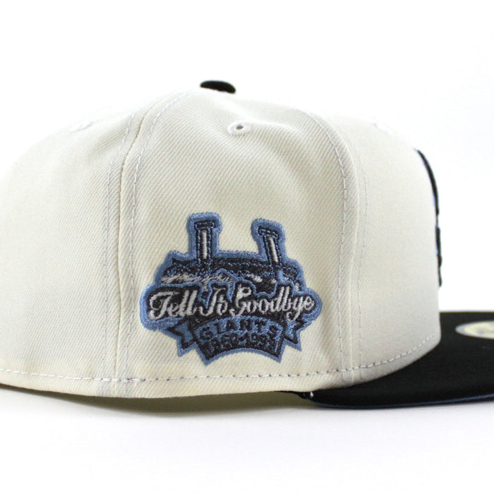 San Francisco Giants 1960 99 TELL IT GOODBYE New Era 59Fifty Fitted Hat (Chrome White Sky Blue Under Brim)
