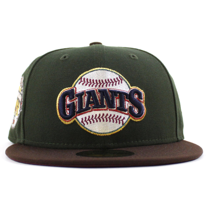San Francisco Giants 1984 All Star Game New Era 59Fifty Fitted Hat (SeaWeed Green Burnt Wood Maroon Under Brim)