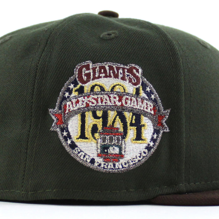 San Francisco Giants 1984 All Star Game New Era 59Fifty Fitted Hat (SeaWeed Green Burnt Wood Maroon Under Brim)