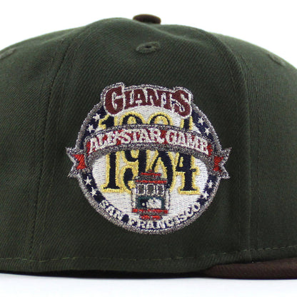San Francisco Giants 1984 All Star Game New Era 59Fifty Fitted Hat (SeaWeed Green Burnt Wood Maroon Under Brim)