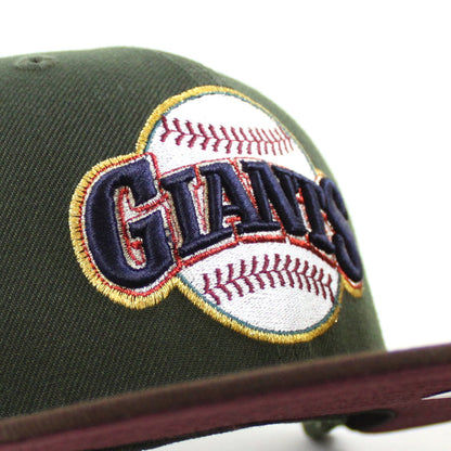 San Francisco Giants 1984 All Star Game New Era 59Fifty Fitted Hat (SeaWeed Green Burnt Wood Maroon Under Brim)