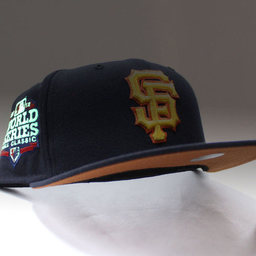 San Francisco Giants 2012 Fall Classic New Era 59Fifty Fitted Hat (Glow in the Dark Navy Rust Under Brim)