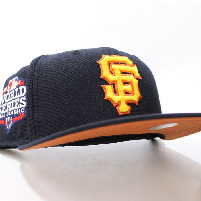 San Francisco Giants 2012 Fall Classic New Era 59Fifty Fitted Hat (Glow in the Dark Navy Rust Under Brim)