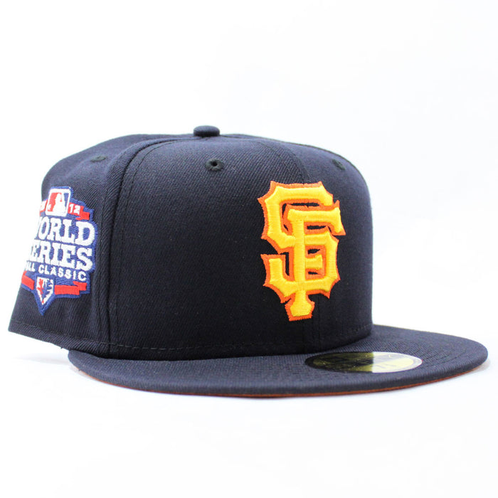 San Francisco Giants 2012 Fall Classic New Era 59Fifty Fitted Hat (Glow in the Dark Navy Rust Under Brim)