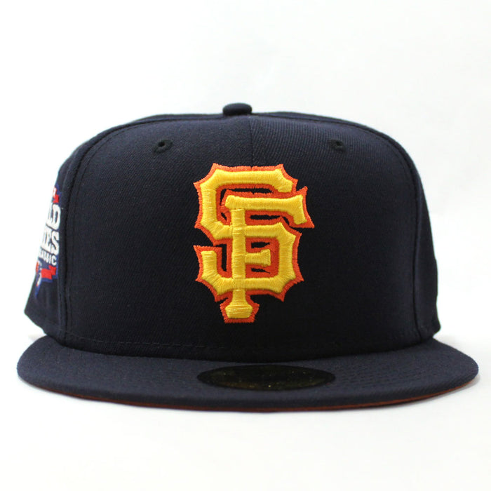 San Francisco Giants 2012 Fall Classic New Era 59Fifty Fitted Hat (Glow in the Dark Navy Rust Under Brim)