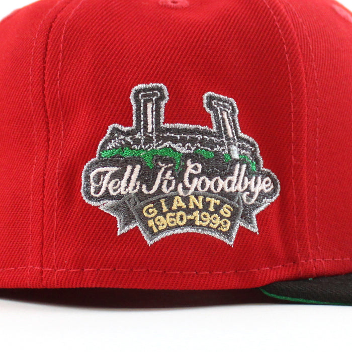 San Francisco Giants Tell It Good Bye New Era 59Fifty Fitted Hat (Scarlet Black Green Under Brim)
