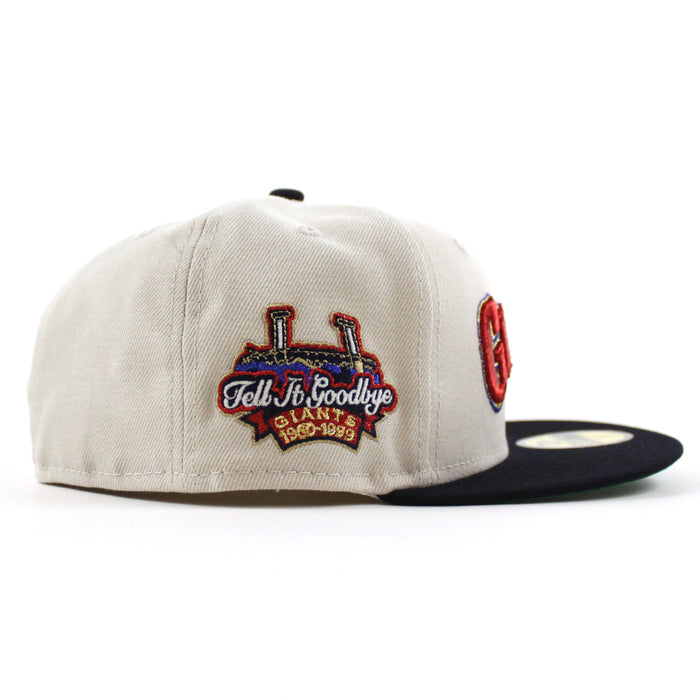 San Francisco Giants Tell It Good Bye New Era 59Fifty Fitted Hat (Stone Navy Green Under Brim)