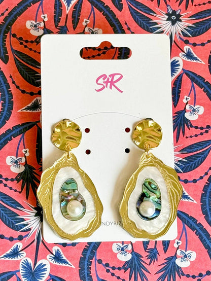 Sandy + Rizzo - Gold Coastal Acrylic Earrings