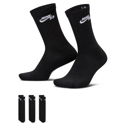 Nike SB - Elevated Crew Sock 3 Pack (Black/White)