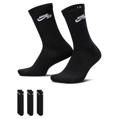 Nike SB - Elevated Crew Sock 3 Pack (Black/White)
