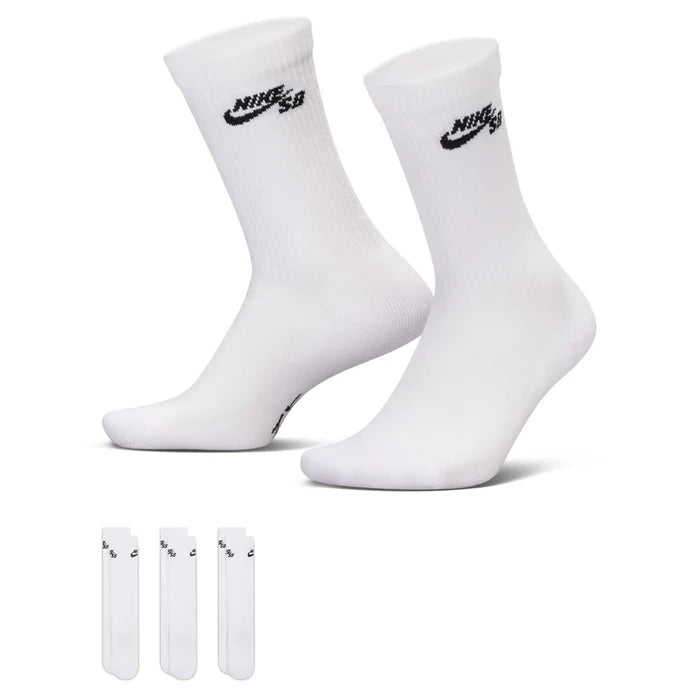 Nike SB - Elevated Crew Sock 3 Pack (Black/White)