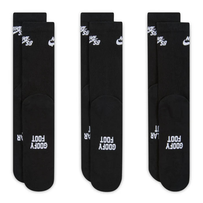 Nike SB - Elevated Crew Sock 3 Pack (Black/White)