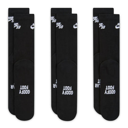 Nike SB - Elevated Crew Sock 3 Pack (Black/White)