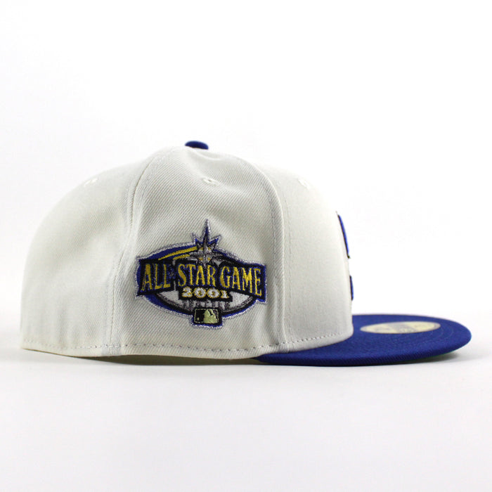 Seattle Mariners 2001 All Star Game New Era 59Fifty Fitted Hat (Chrome White Royal Blue Green Under Brim)
