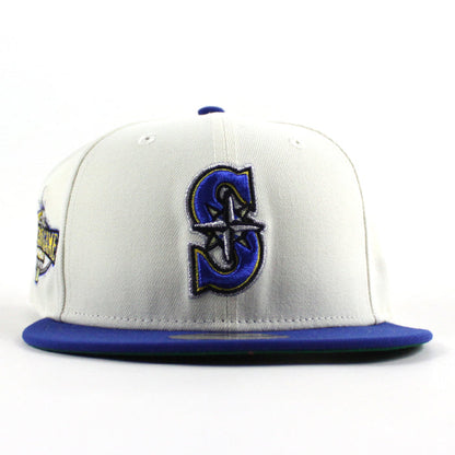 Seattle Mariners 2001 All Star Game New Era 59Fifty Fitted Hat (Chrome White Royal Blue Green Under Brim)