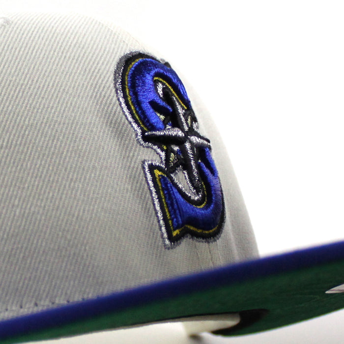 Seattle Mariners 2001 All Star Game New Era 59Fifty Fitted Hat (Chrome White Royal Blue Green Under Brim)