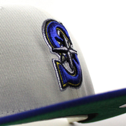 Seattle Mariners 2001 All Star Game New Era 59Fifty Fitted Hat (Chrome White Royal Blue Green Under Brim)