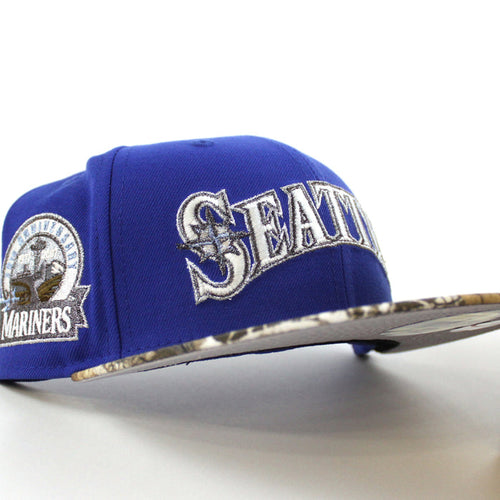 Seattle Mariners 30TH Anniversary New Era 59Fifty Fitted Hat (Majestic Blue RealTree Camo Gray Under Brim)