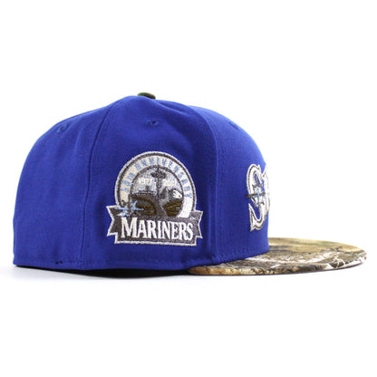 Seattle Mariners 30TH Anniversary New Era 59Fifty Fitted Hat (Majestic Blue RealTree Camo Gray Under Brim)