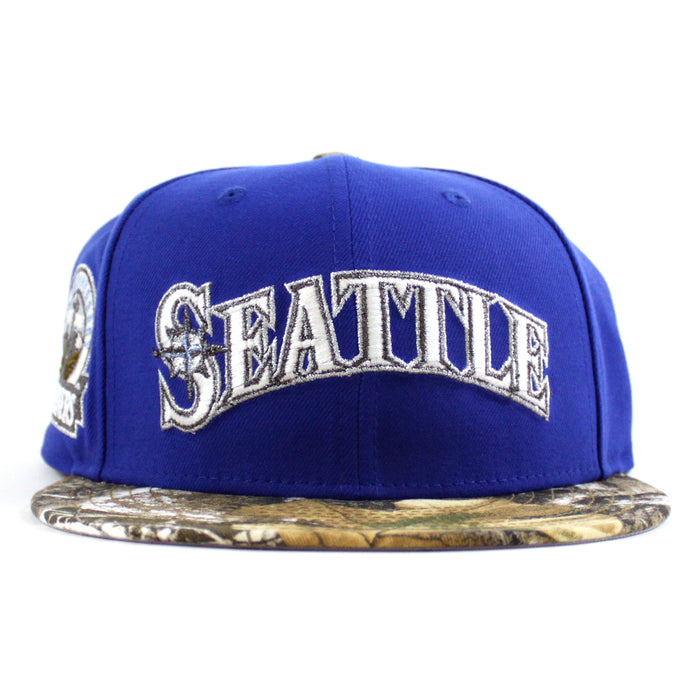 Seattle Mariners 30TH Anniversary New Era 59Fifty Fitted Hat (Majestic Blue RealTree Camo Gray Under Brim)