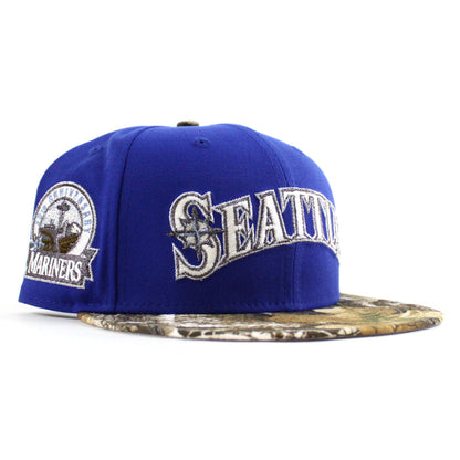Seattle Mariners 30TH Anniversary New Era 59Fifty Fitted Hat (Majestic Blue RealTree Camo Gray Under Brim)