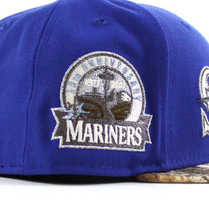 Seattle Mariners 30TH Anniversary New Era 59Fifty Fitted Hat (Majestic Blue RealTree Camo Gray Under Brim)