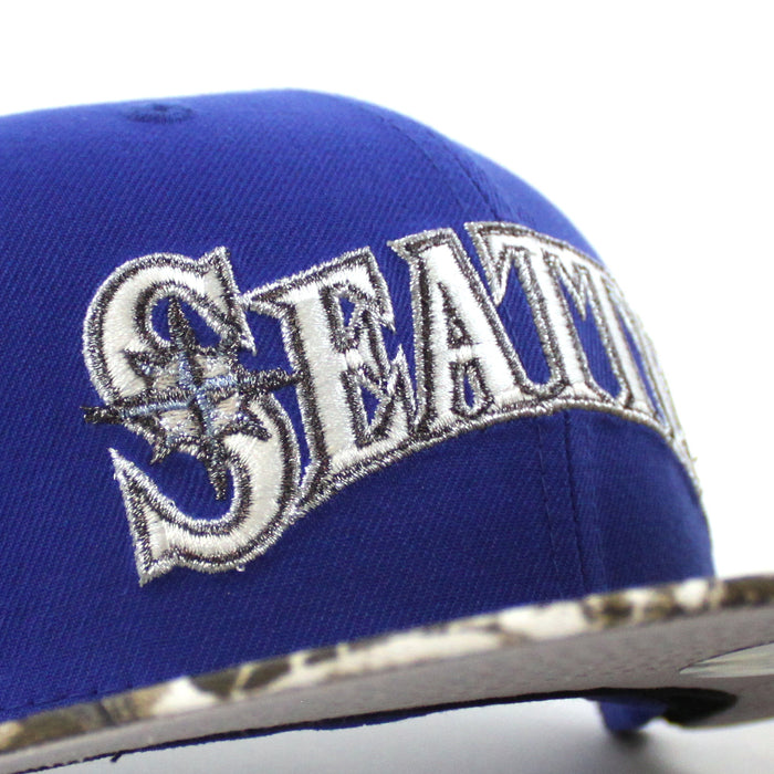 Seattle Mariners 30TH Anniversary New Era 59Fifty Fitted Hat (Majestic Blue RealTree Camo Gray Under Brim)