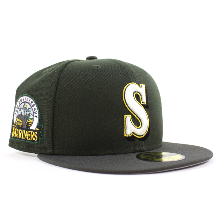 Seattle Mariners 30TH Anniversary New Era 59Fifty Fitted Hat (Seaweed Green Pewter and Gray Under Brim)