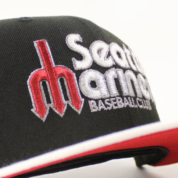 Seattle Mariners 35th Anniversary New Era 59Fifty Fitted Hat (Black White Red Under Brim)