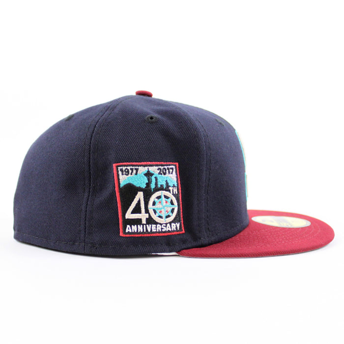 Seattle Mariners 40th Anniversary New Era 59Fifty Fitted Hat (Navy Cardinal Gray Under Brim)