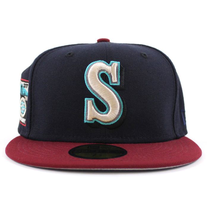Seattle Mariners 40th Anniversary New Era 59Fifty Fitted Hat (Navy Cardinal Gray Under Brim)