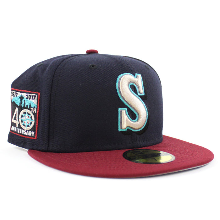 Seattle Mariners 40th Anniversary New Era 59Fifty Fitted Hat (Navy Cardinal Gray Under Brim)
