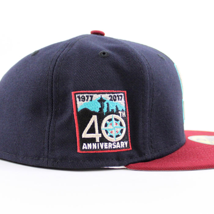 Seattle Mariners 40th Anniversary New Era 59Fifty Fitted Hat (Navy Cardinal Gray Under Brim)