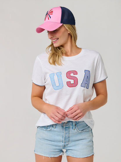 Shiraleah Bow Flag Trucker Hat, Pink