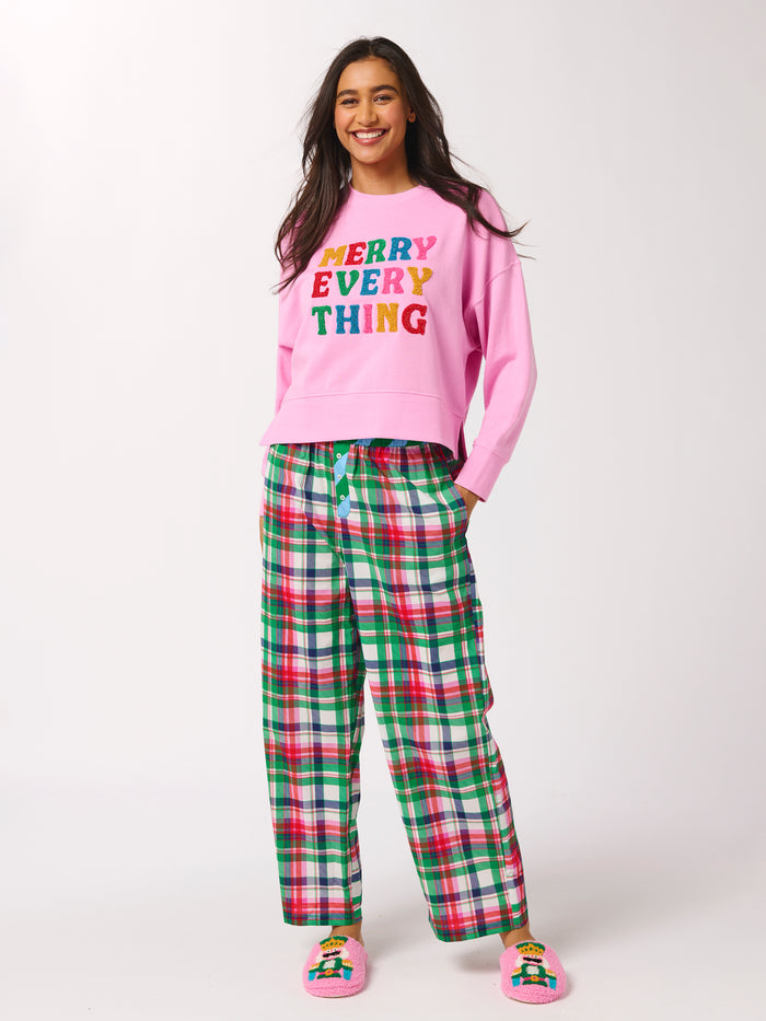 Shiraleah "Merry Everything" Relaxed Sweatshirt, Candy Pink