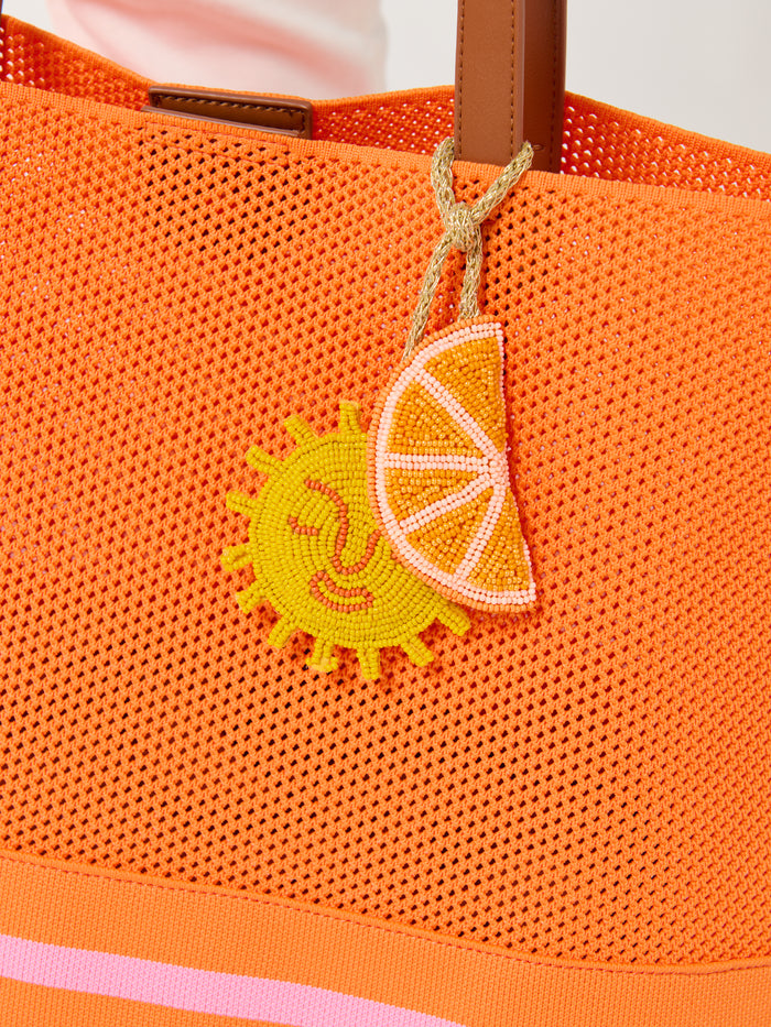 Shiraleah Orange/Sun Beaded Bag Charm, Multi