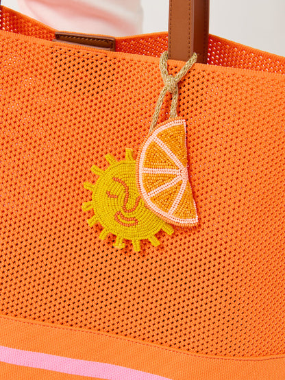 Shiraleah Orange/Sun Beaded Bag Charm, Multi