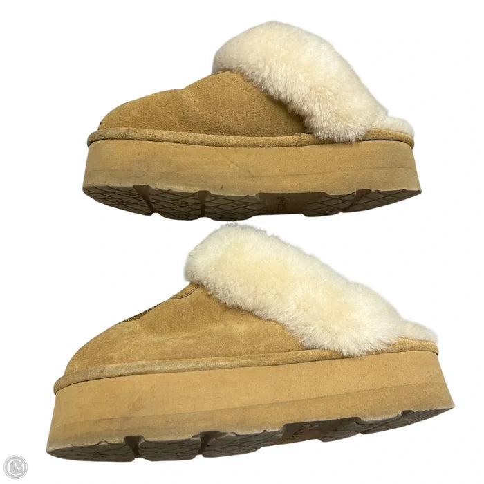Slippers By Bearpaw In Tan & White, Size: 6