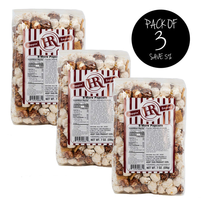 S'mores Popcorn | Pack of 3 | 8 oz | HR Poppin' Snacks