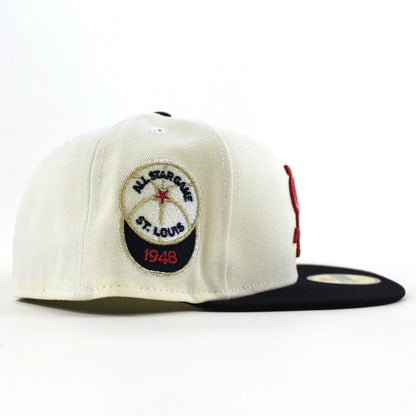 ST. LOUIS BROWNS 1948 All Star Game New Era 59Fifty Fitted Hat (Chrome White Navy Green Under Brim)