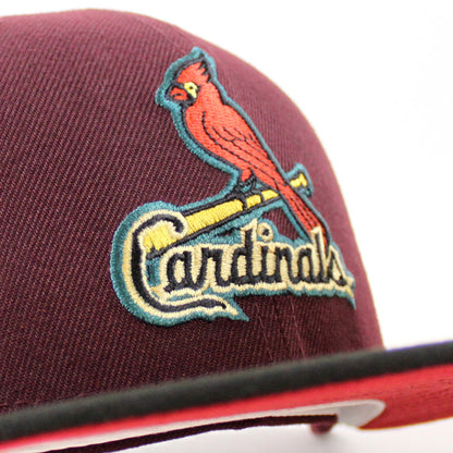 St. Louis Cardinals 125th ANNIVERSARY New Era 59Fifty Fitted Hat (Maroon Black Pinot Red Under Brim)