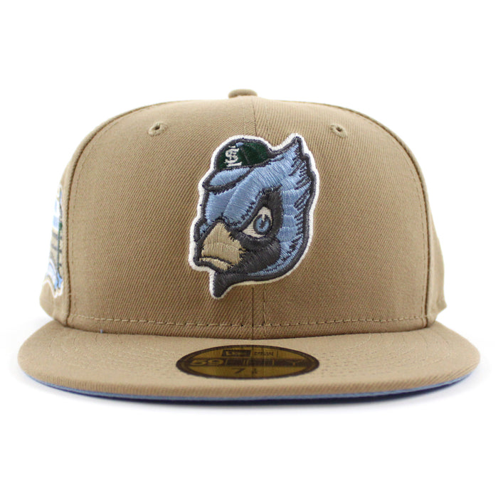 St Louis Cardinals 2006 World Series New Era 59Fifty Fitted Hat (GITD Khaki Sky Blue Under Brim)